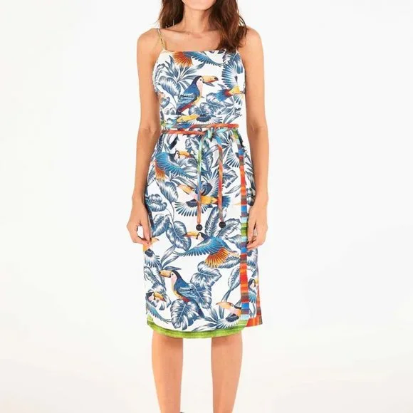 farm rio open back dress Open-Back Floral Midi Dress